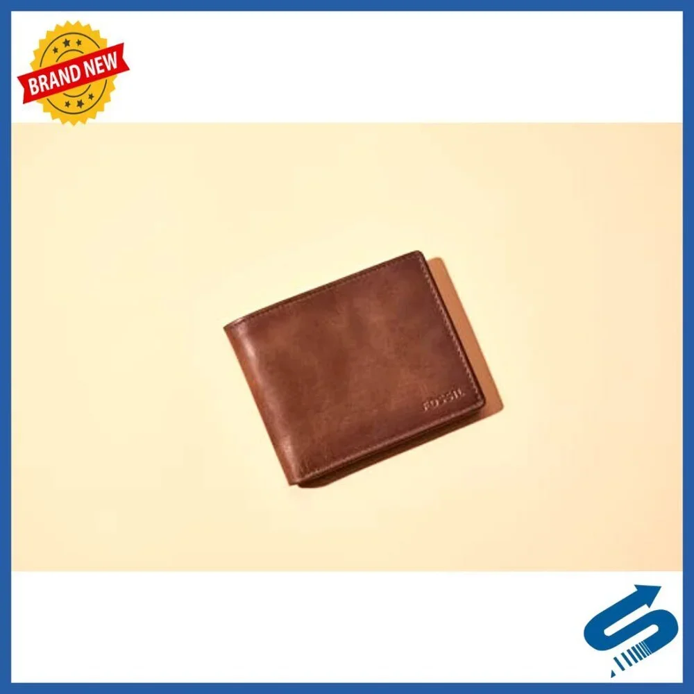 Men's RFID-Blocking Leather Bifold Wallet with ID Window